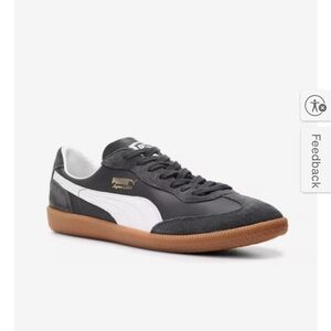 Puma Dark Gray and White Sneakers with Brown Sole Men’s 7 Women’s 9 New